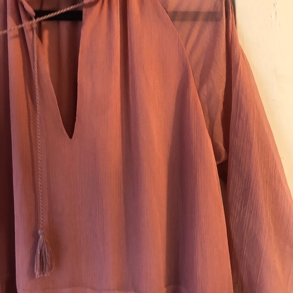 NWT Notes du Nord Blaire Tiered Silk Pink Sheer Maxi Dress Ruffle Danish 40 or L - Picture 9 of 15